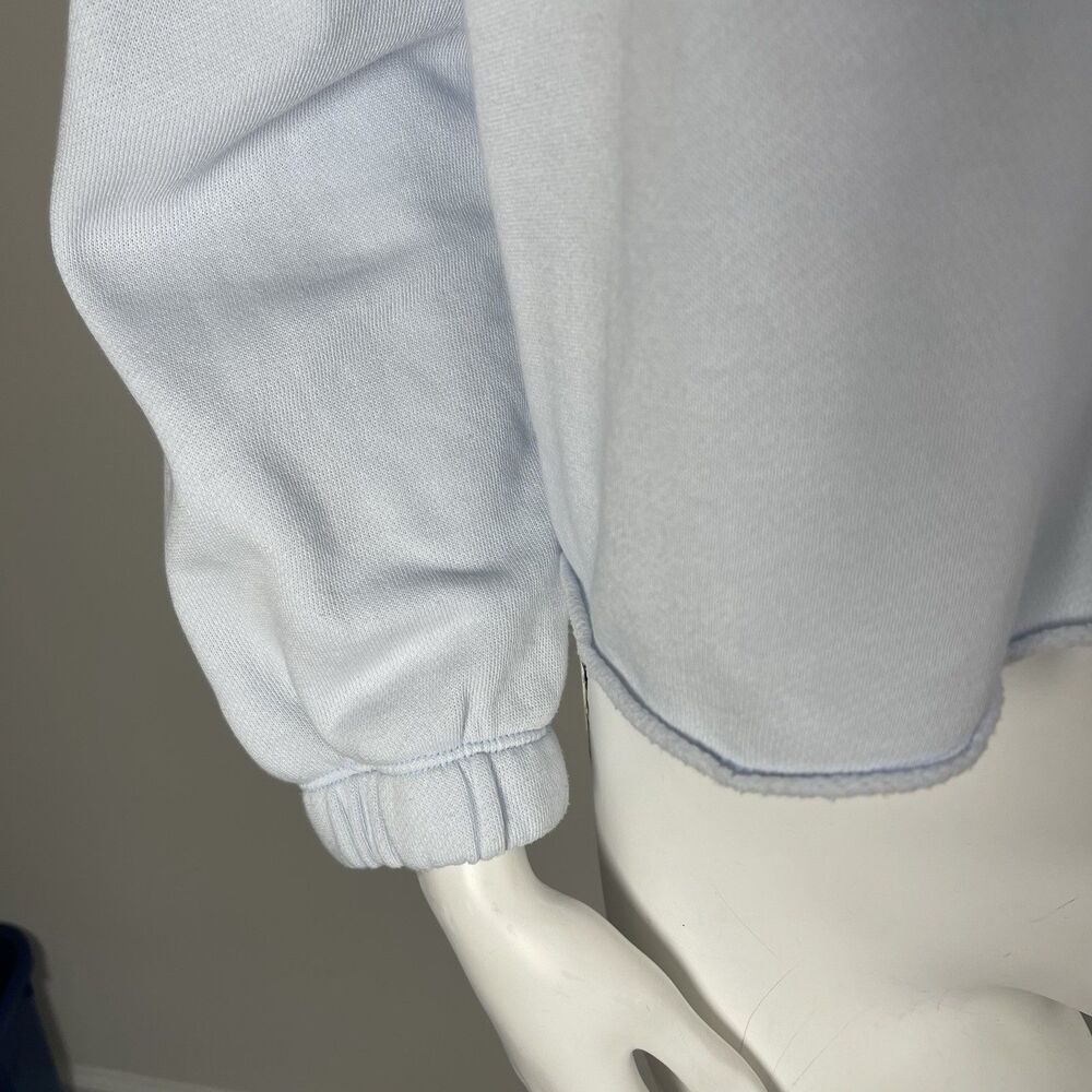 Aerie Oversized Boxy Collared Crop Cropped‎ Sweatshirt S Preppy Comfy Casual - Picture 3 of 12